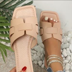 Women Black Snakeskin Embossed Slide Sandals, Elegant Open Toe Sandalss 7y 8